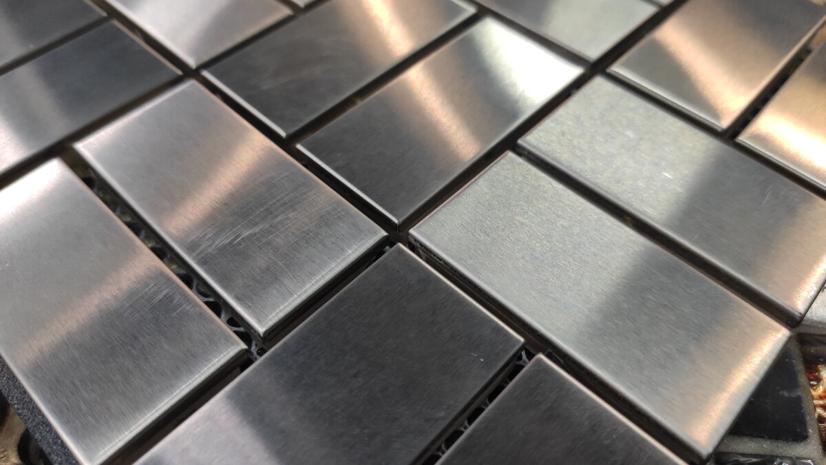 Мозаика из металла, нержавейки. Шлифовка