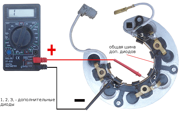 Проверить дополнительную. Прозвон диодного моста ВАЗ 2114. Диодный мост ВАЗ 2107 схема. Диодный мост генератора ВАЗ 2107 схема. Проверка диодного моста генератора ВАЗ 2107 мультиметром.