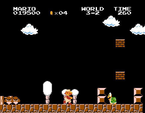 «Звездочка неуязвимости» на уровне 3-2 в игре «Super Mario bros.» на Денди