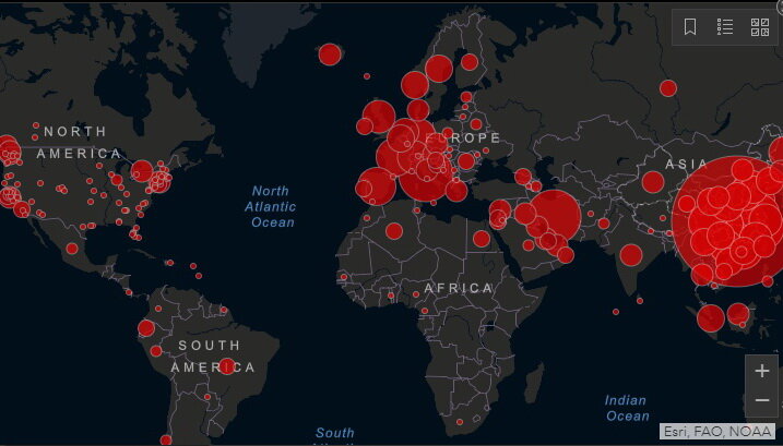 Карта на основе данных gisanddata.maps.arcgis.com от 8.03.2020