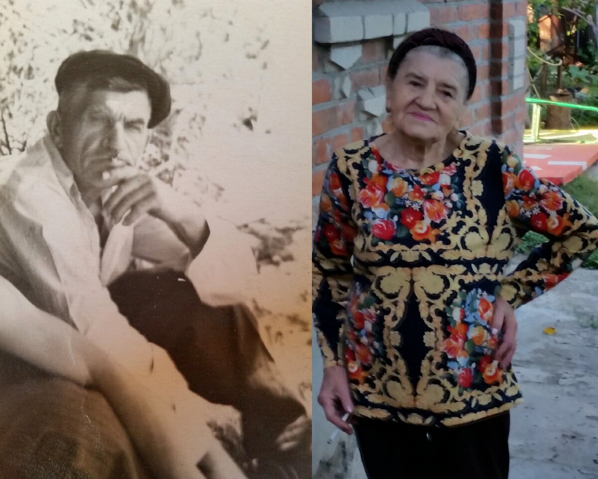 Слева - прадед Володя. Справа - его дочь, моя бабушка Лида в день своего 90-летия. 