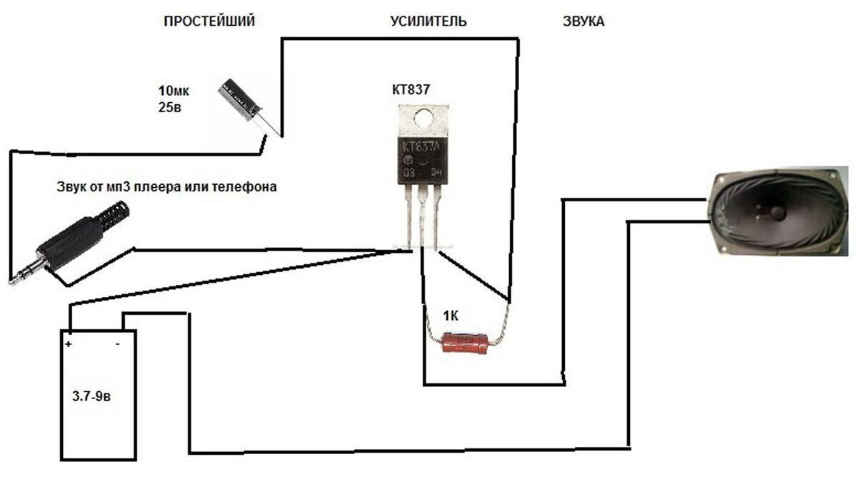 Простейший усилитель. Усилитель звука на двух транзисторах 12 вольт. Усилитель звука на транзисторе кт837 схема. Простой усилитель звука на транзисторах 12 вольт. Усилитель для динамика на 2 транзисторах.