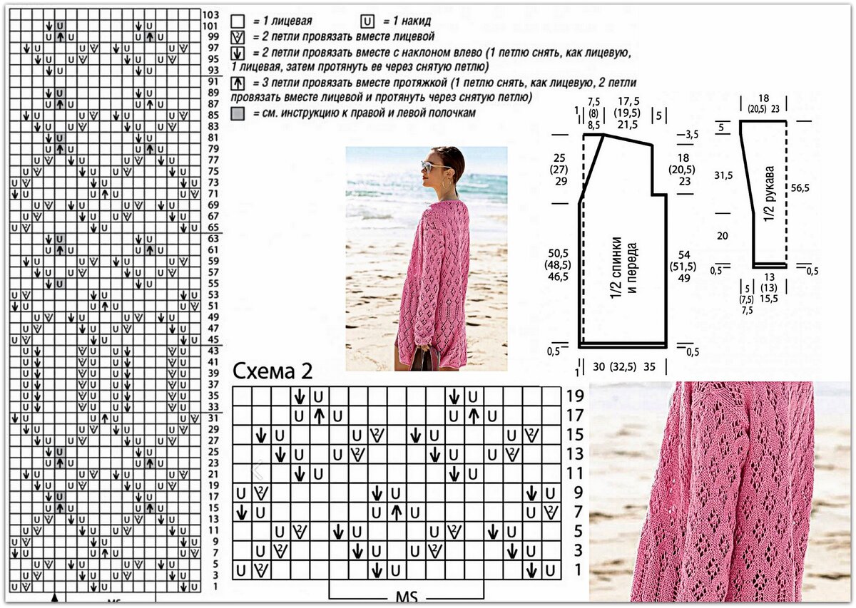 Ажурный кардиган спицами для женщин схемы