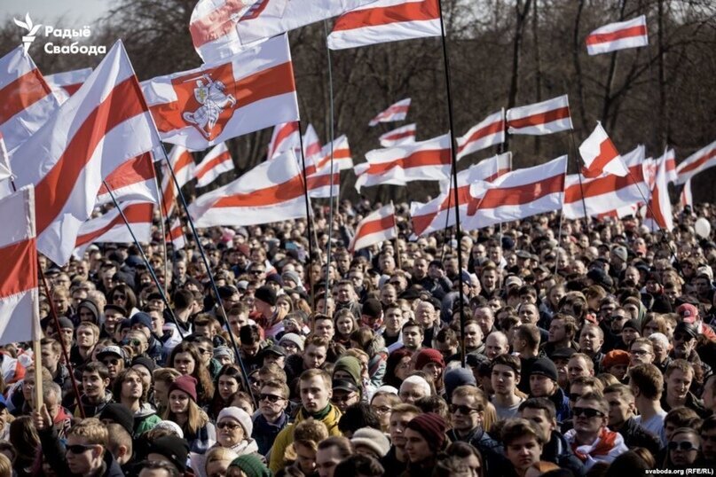 Митинг оппозиции в Белоруссии. Взято из открытых источников.