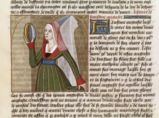 Барышня и зеркало (похожее больше на странный бубен)