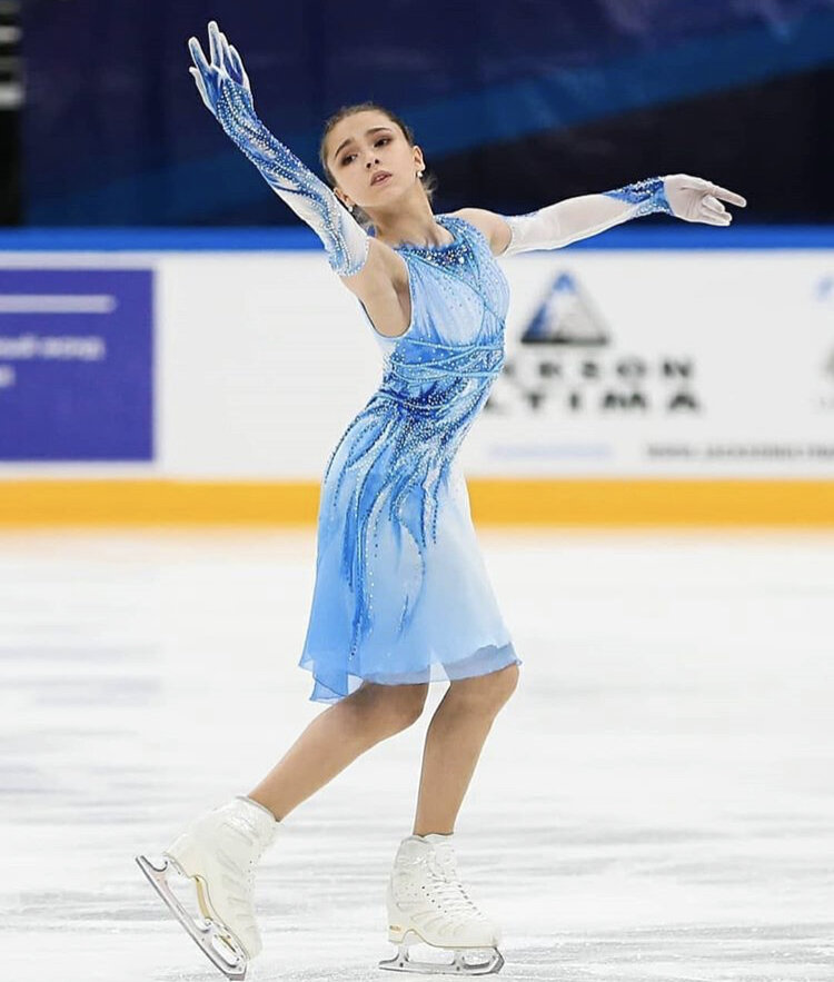 Платье Камилы Валиевой для короткой программы "Шторм"