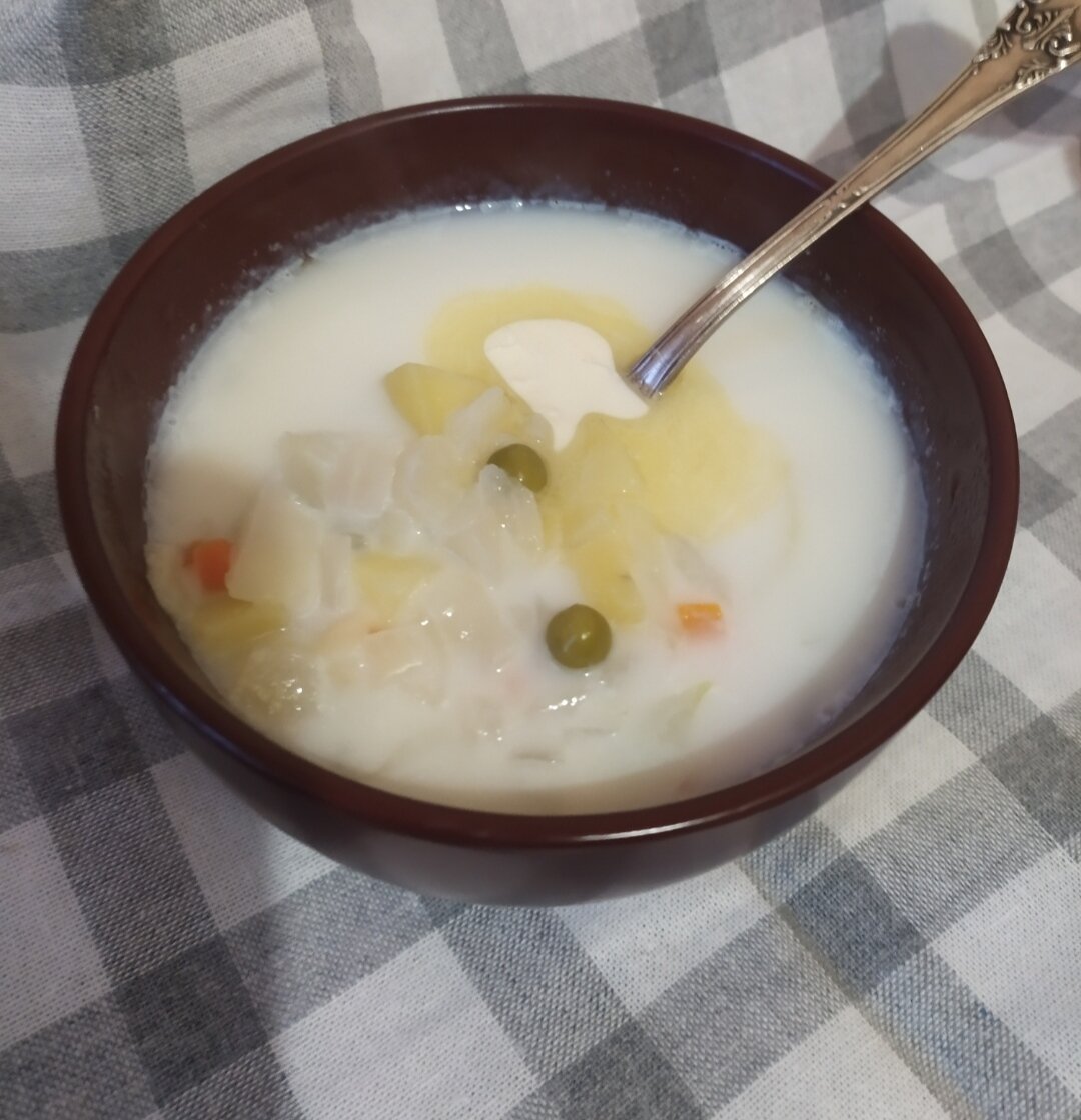 Суп молочный овощной