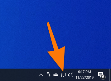 Эта иконка меняет свой облик в зависимости от используемого типа подключения