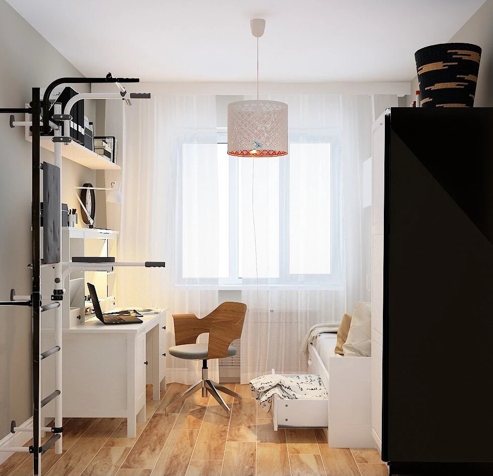 Дизайн интерьера комнаты в общежитии с идеями современной мебели | Премиум Фото
