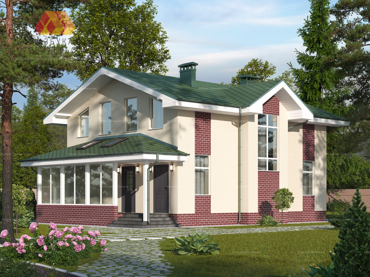 Площадь дома 177 кв. м | 5 спален | Материал стен - газобетон