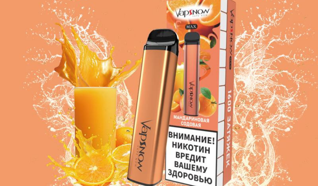 устройство VapSnow на 1600 затяжек. Вкус: Мандариновая содовая.