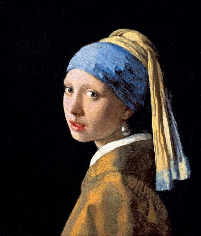 Ян Вермеер, «Девушка с жемчужной серёжкой», около 1665, холст, масло, 44,5 × 39 см,
Маурицхёйс, Гаага