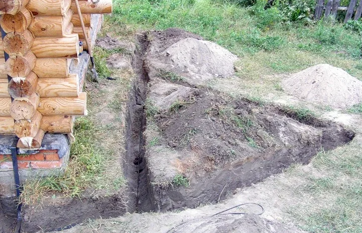 Выкапываем траншею в форме треугольника