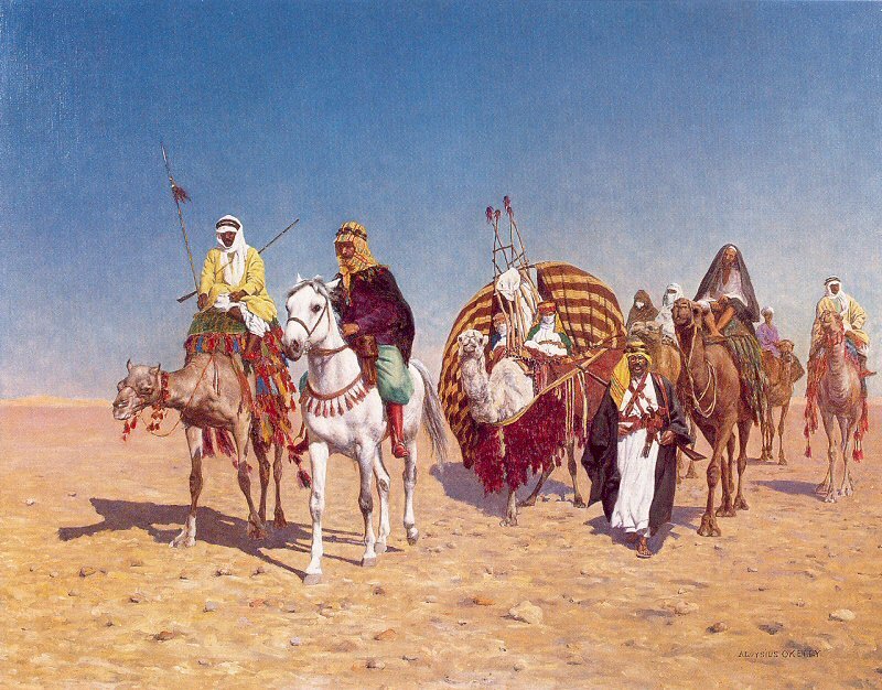 Купеческие караваны. Бедуин и Караван картина. Арабские бедуины 7 века. Великий шёлковый путь Караван живопись.