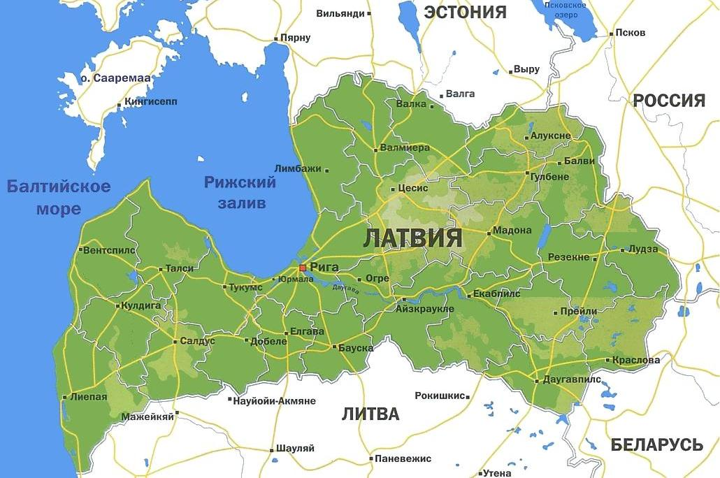 Сколько времени в латвии. Карта Латвии с городами. Расположение Латвии на карте. Латвия политическая карта. Латвия с кем граничит карта.