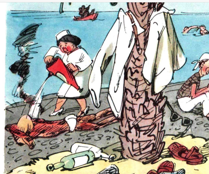 Художник Ю.Узбяков журнал "Крокодил" №18 1960 