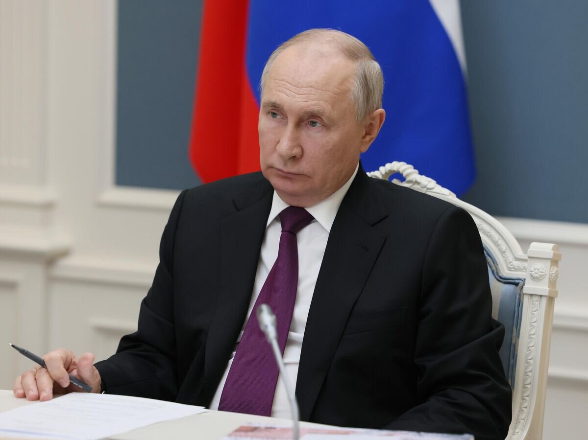    Президент РФ Владимир Путин проводит в режиме видеоконференции совещание по вопросам социально-экономического развития Смоленской области© РИА Новости / Михаил Метцель