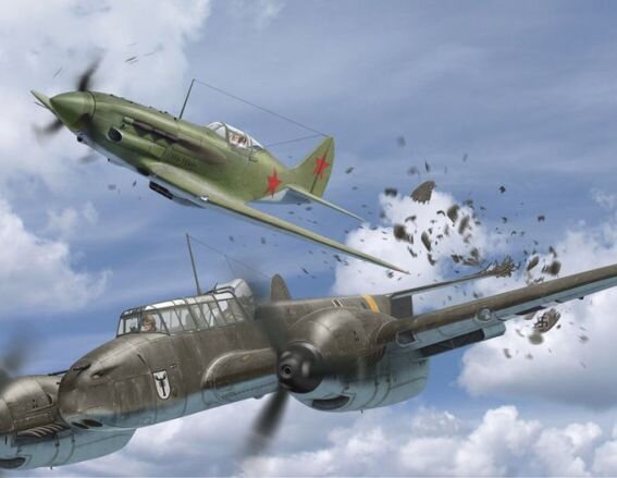 МиГ-3 таранит Bf-110