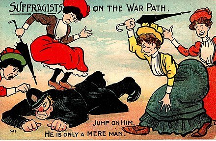 https://upload.wikimedia.org/wikipedia/commons/thumb/e/e0/Anti-suffrage_postcard-_Suffragists_on_the_warpath.jpg/440px-Anti-suffrage_postcard-_Suffragists_on_the_warpath.jpg