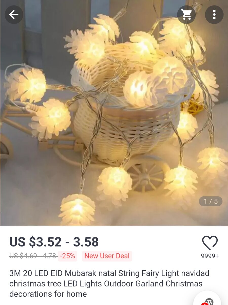 Декоративная гирлянда на Aliexpress