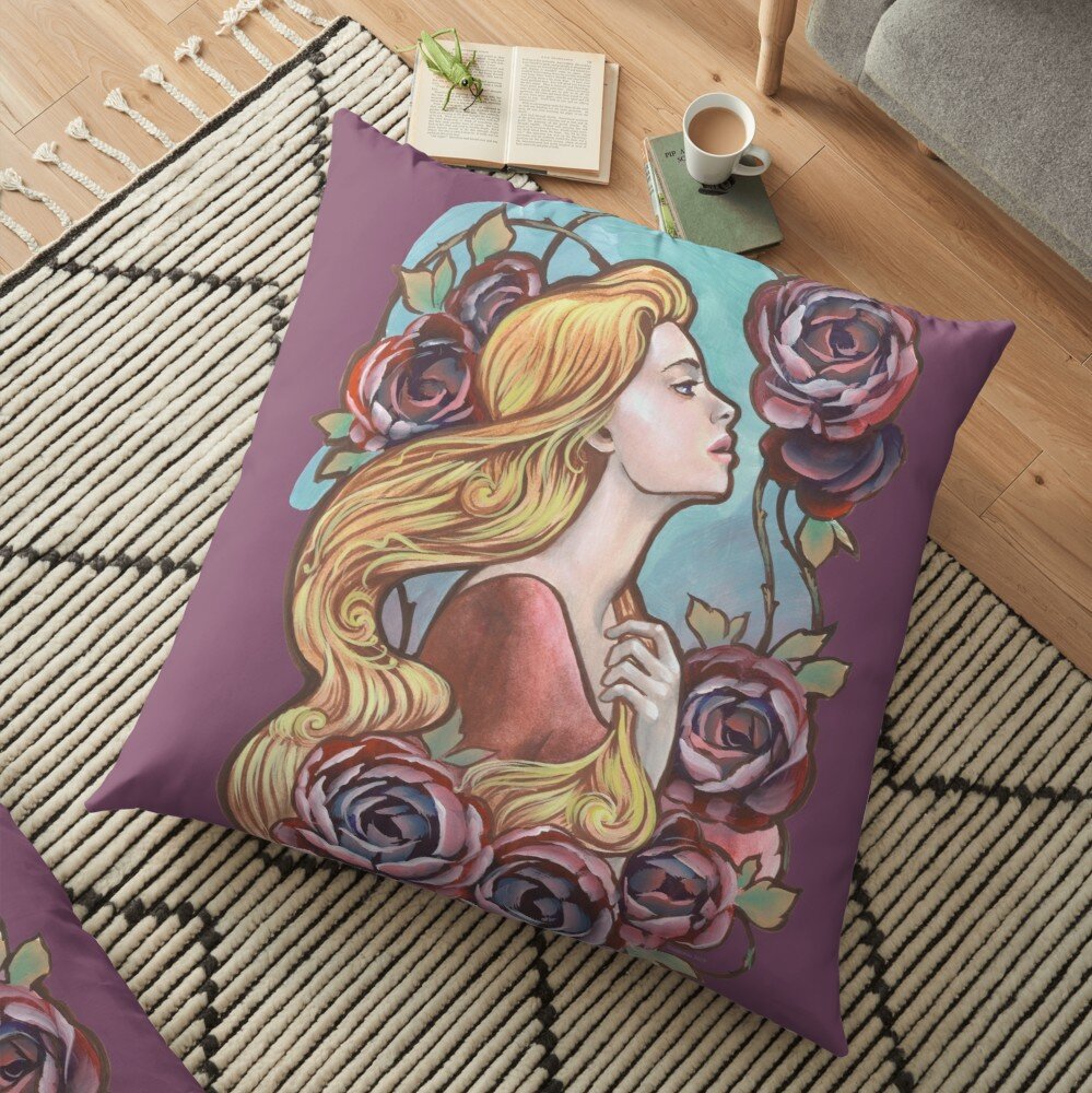 Принт на подушке с моим рисунком