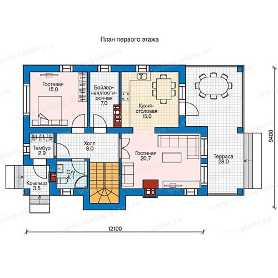 Популярный проект двухэтажного дома 147м² с террасой. 3D-модель и стоимость  строительства. | Проекты Коттеджей | Дзен