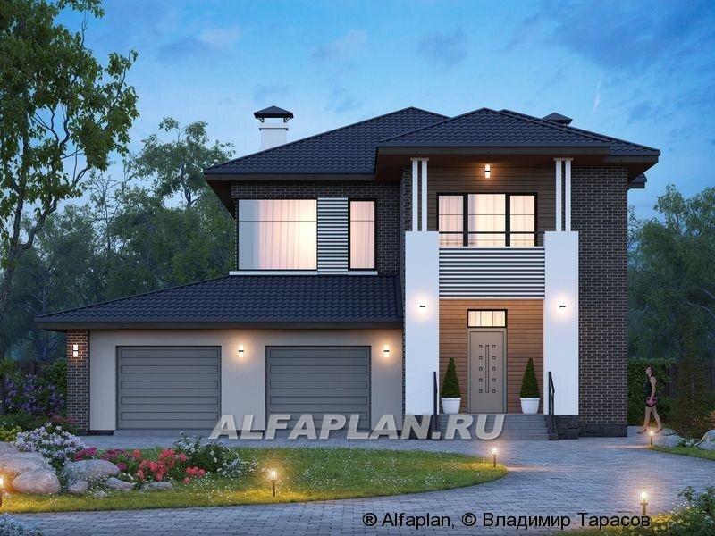 Проект 558A "Новый поворот" - комфортный двухэтажный дом с гаражом