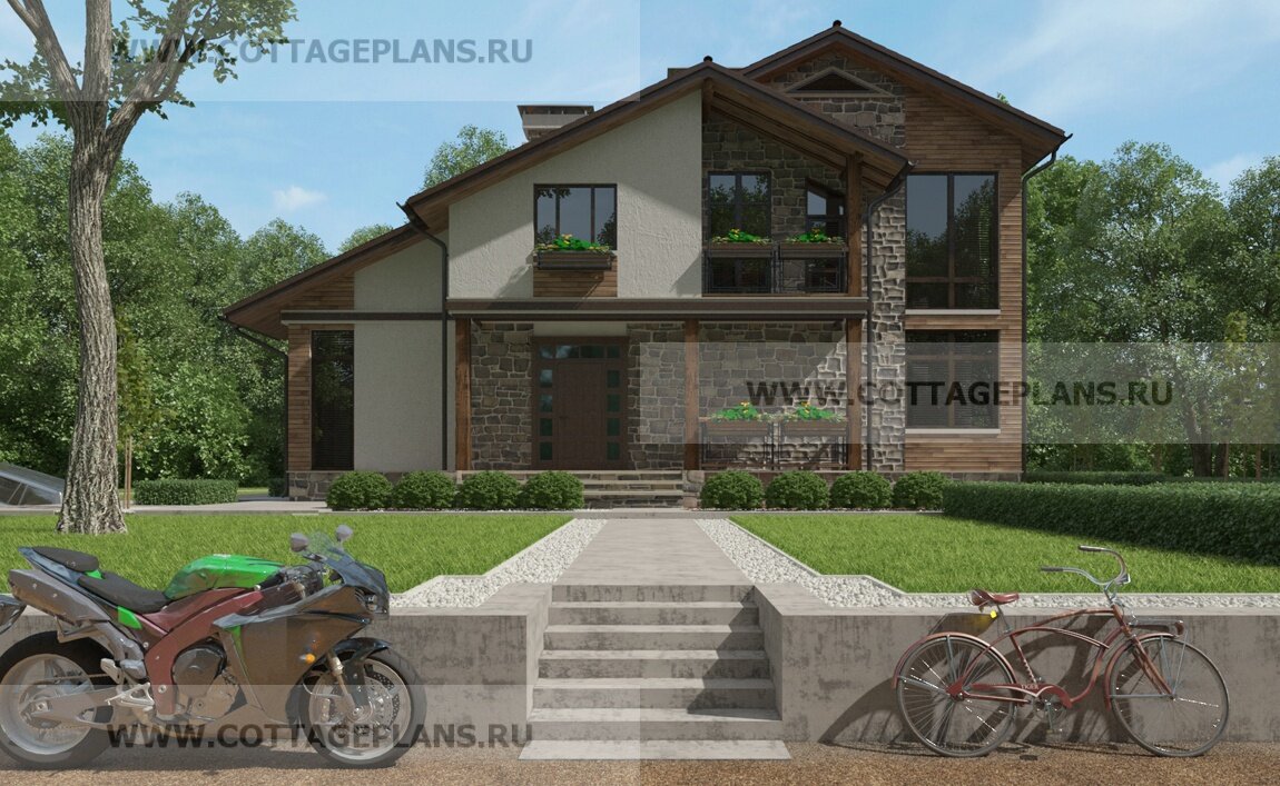 Фасады дома. Источник фото: https://www.cottageplans.ru