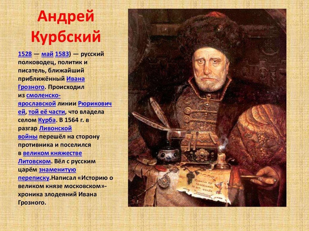 Годы жизни федора. Андрей Михайлович Курбский (1528–1583). Князь Андрей Михайлович Курбский. Князь Андрей Михайлович Курбский портрет. Курбский Боярин.