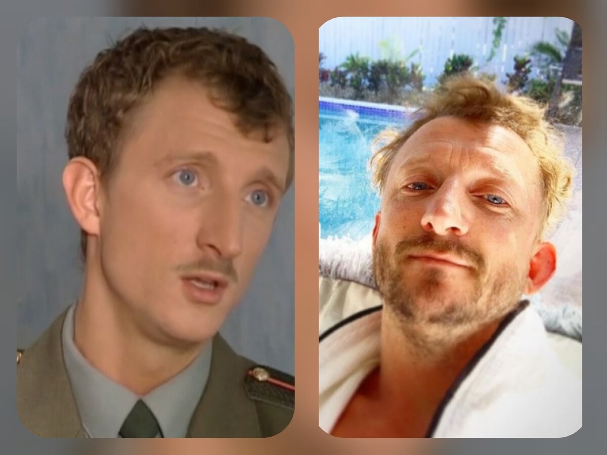 Коллаж из фото: Кадр сериала "Солдаты" и страницы актера в инстаграм @ignatiakrachkov