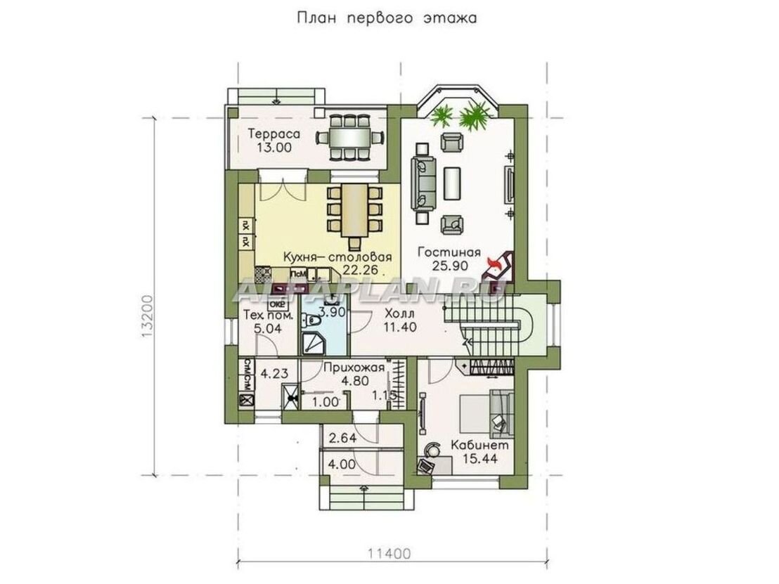 Планировка 1-го этажа дома 155А «Репутация» , © Владимир Тарасов