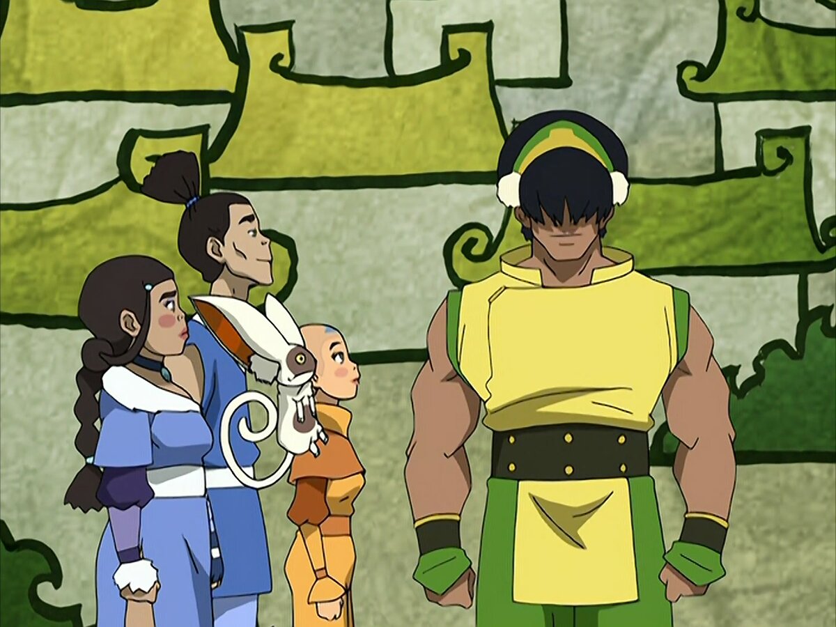 Милая Тоф в представлении актёров народа огня. Скрин из мультфильма "Аватар"