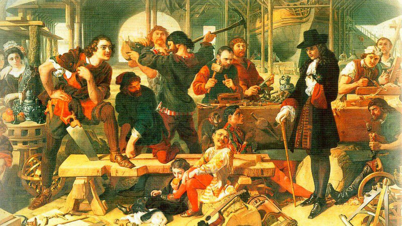 Пётр I во время странствия по Европе. Источник: bbc.com