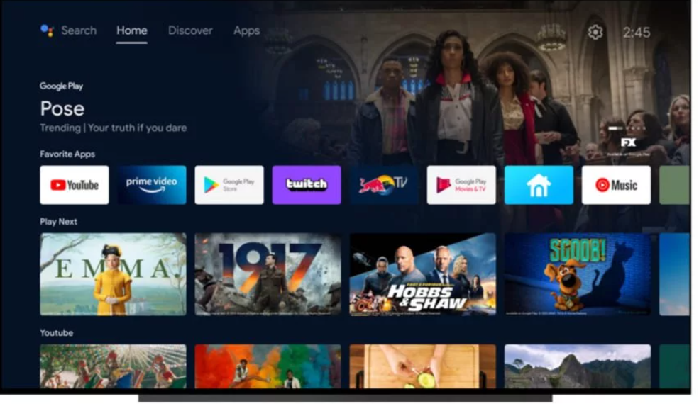 Android TV (изображение с портала https://tv-vybor.ru/novosti/2134-vladelcy-televizorov-na-platforme-android-tv-protestujut-protiv-avtomaticheskogo-proigryvanija-reklamy-na-glavnoj-stranice.html)