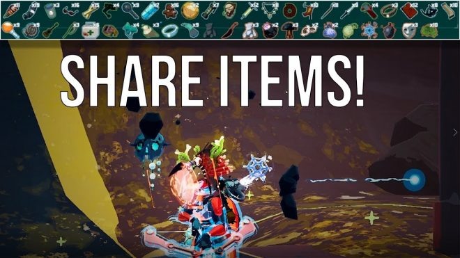 Share Suite от FunkFrog-and-Sipondo – один из самый популярный модов для Risk of Rain 2, потому что с ним мультиплеер становится гораздо более справедливым. В оригинальной игре лутом между группами делиться нельзя, и он остается только у первого, кто его подберет. Если один игрок доминирует в лобби, это может раздражать.Мод позволяет совершать обмен между игроками.