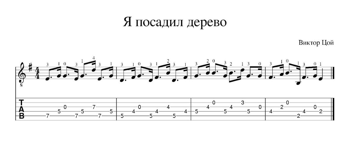 Цой – Я посадил дерево. Ноты и табы для гитары