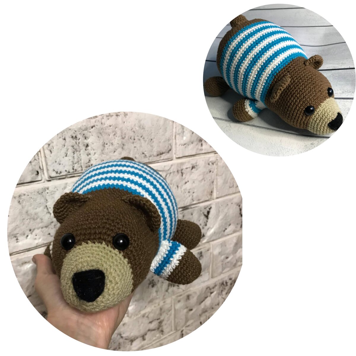 Медведя вязала для сына, порадовать его на день рождение. 