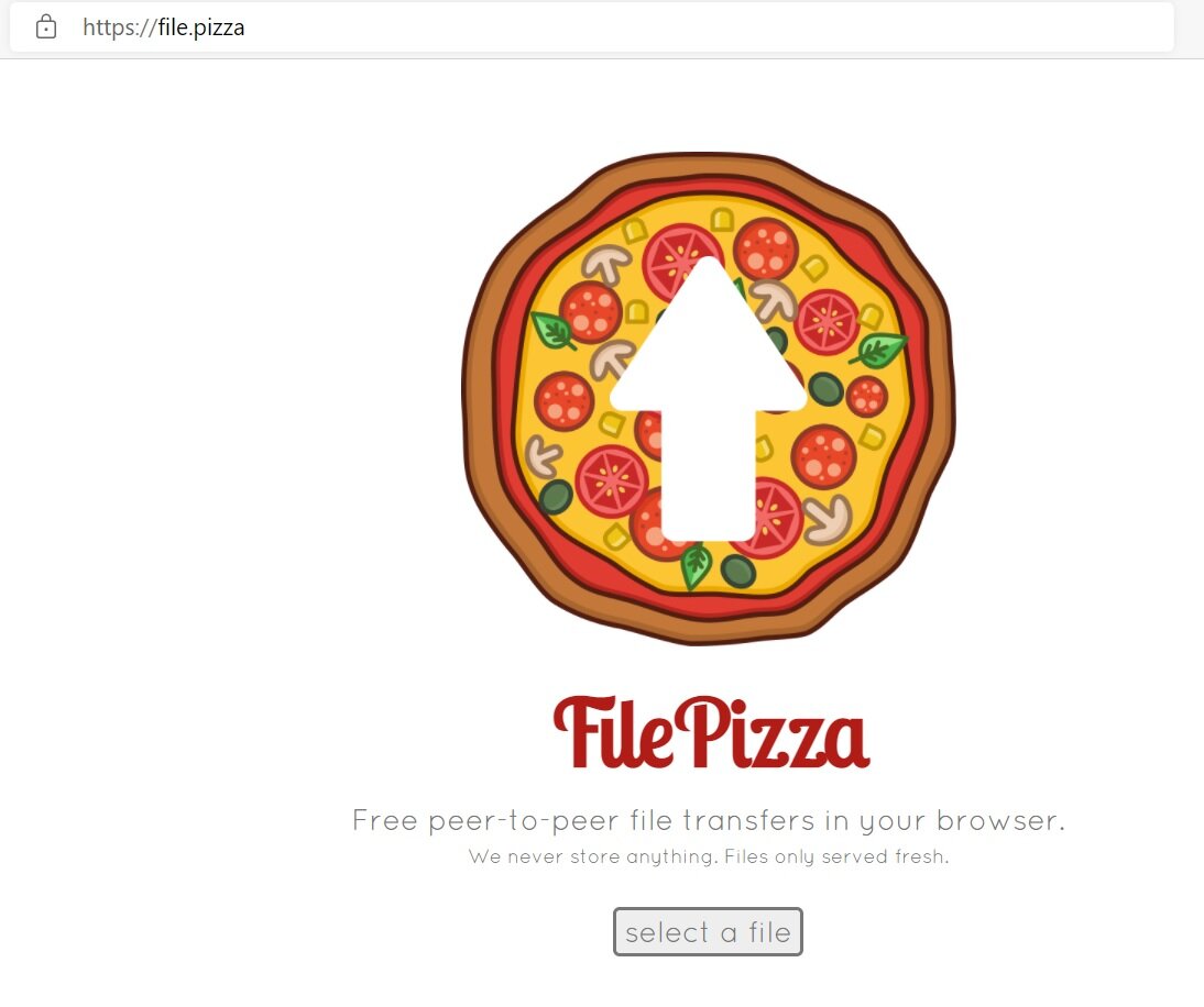 File Pizza как обмениваться большими файлами, более 50+Gb через интернет бесплатно
