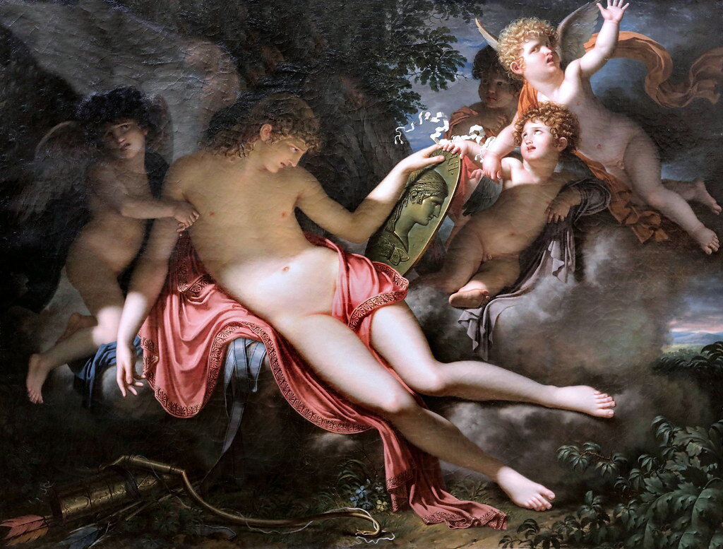 Шарль Менье (Шарль Мейниер; Charles Meynier; 1763 или 1768-1832). «Купидон плачет над портретом Психеи, которую он потерял»