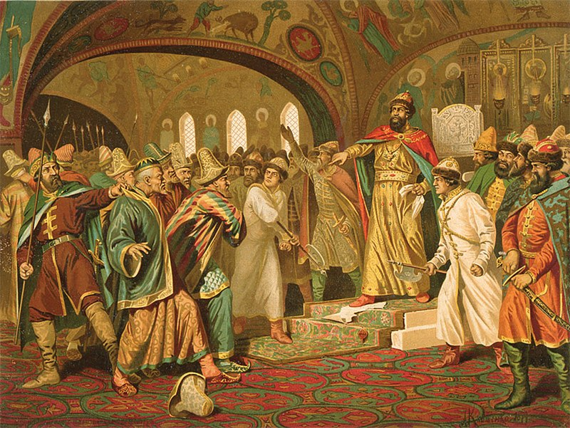 Иван Великий отказывается платить дань хану. Послы удивлены