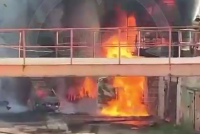    Пожар в Подольске ©Скриншот