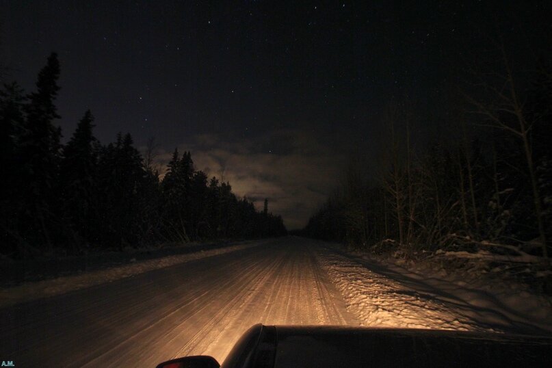 Звёздная ночь в 20 километрах от Архангельска.