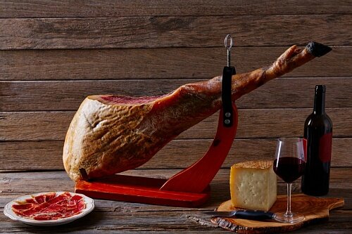 Хамон серрано 500г. слайсы ТМ «El Mano», Испания (jamon serrano, хамон в упаковке, нарезной хамон)