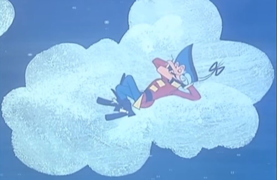 кадр из мультфильма  "Les Fabuleuses aventures du legendaire Baron de Munchausen", Production : Films Jean Image, 1979, реж. Жан Имаж, композитор: Мишель Легран