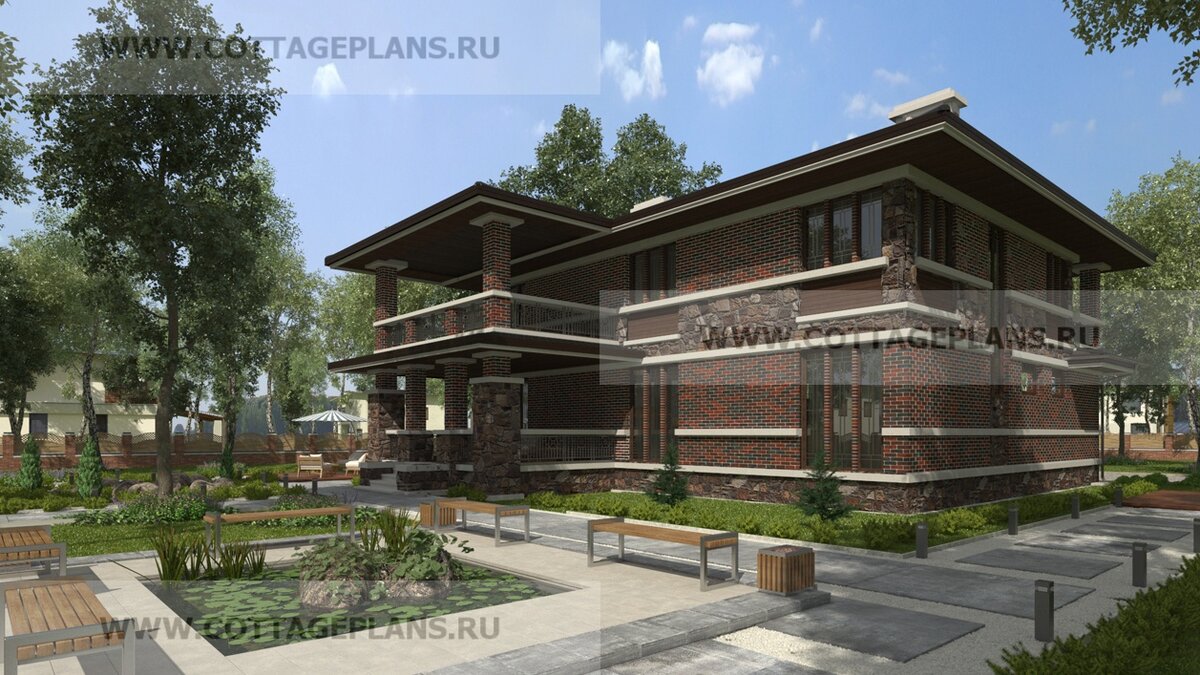 2-й и 3-й фасады дома. Источник фото: https://www.cottageplans.ru