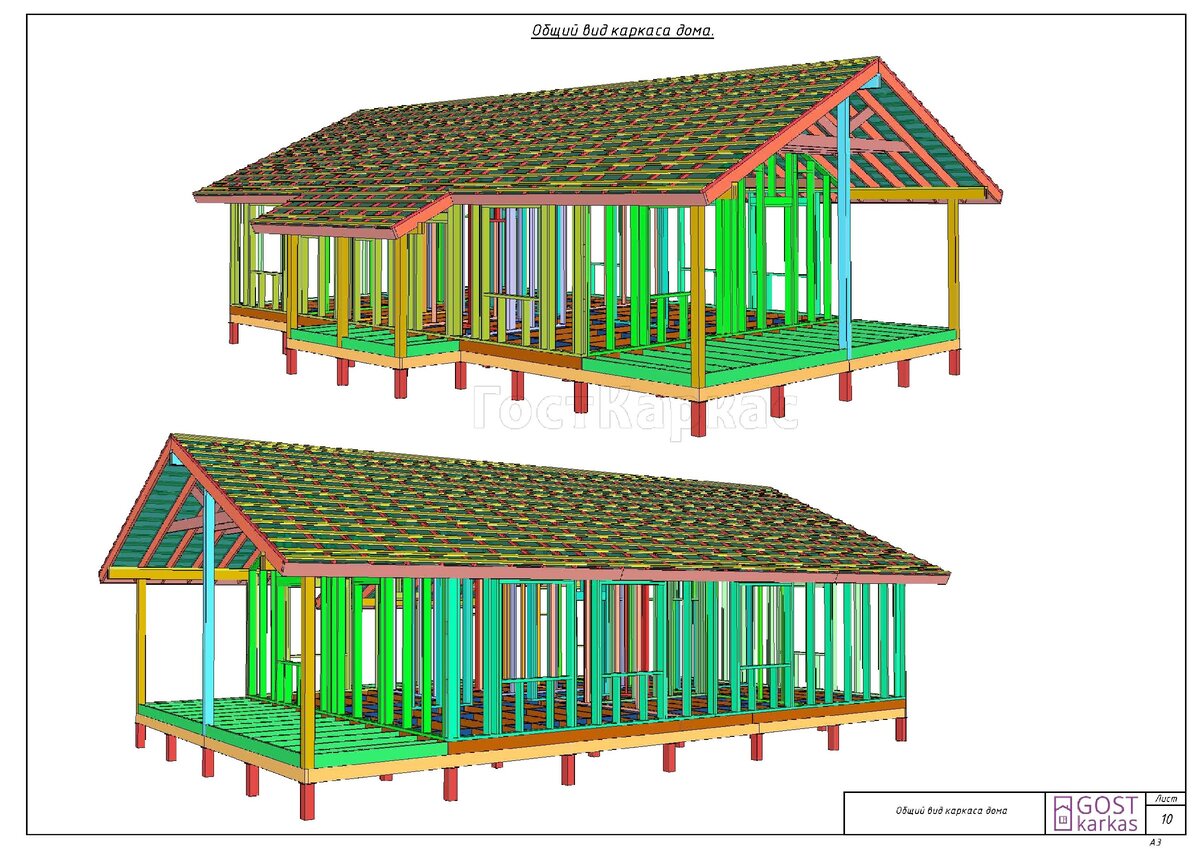 общие виды каркаса