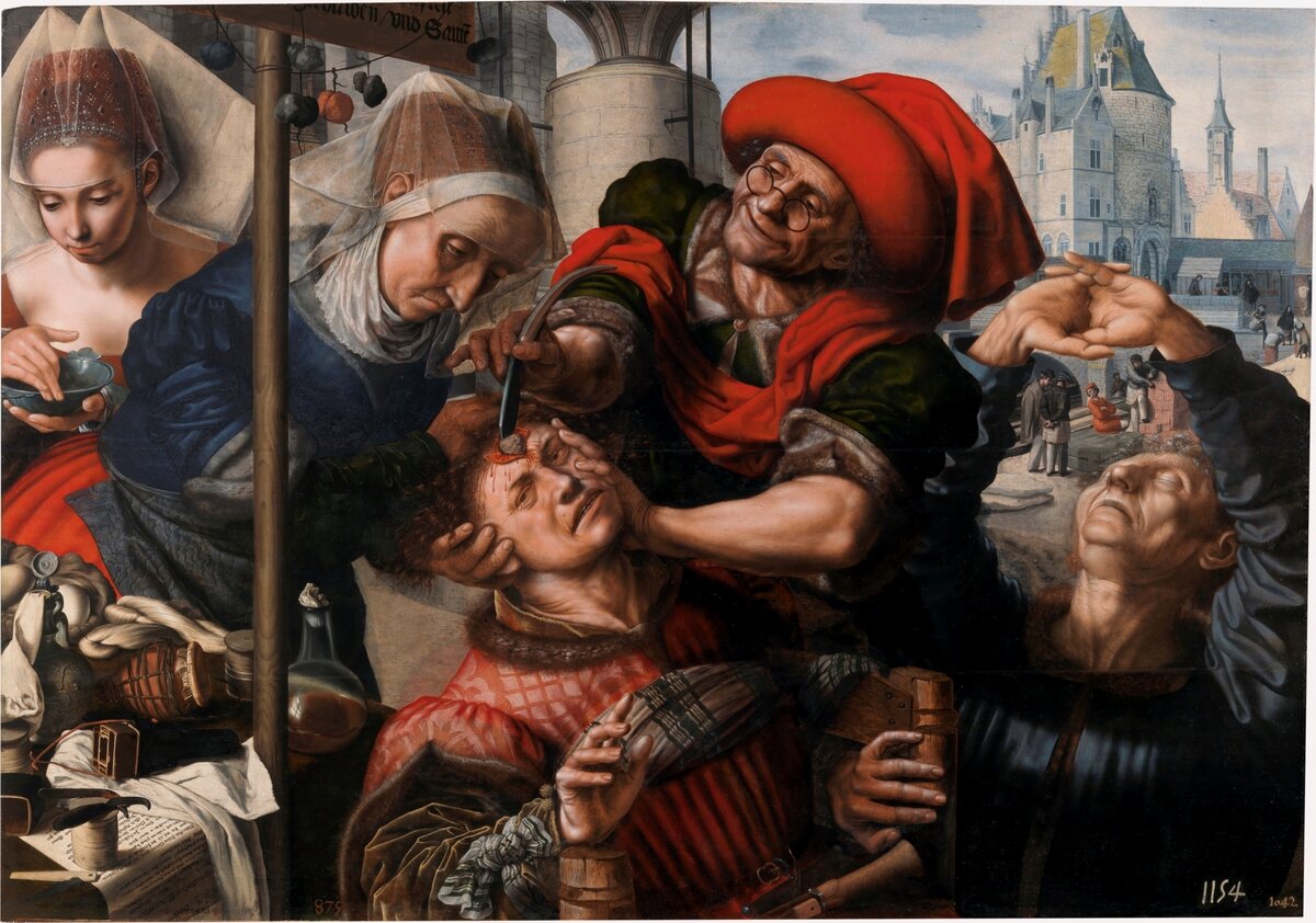 Ян Сандерс ван Хемессен. Удаление камня глупости (1550-1555, Прадо)