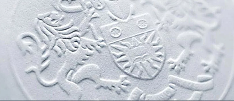 Пример рельефной печати на бумаге