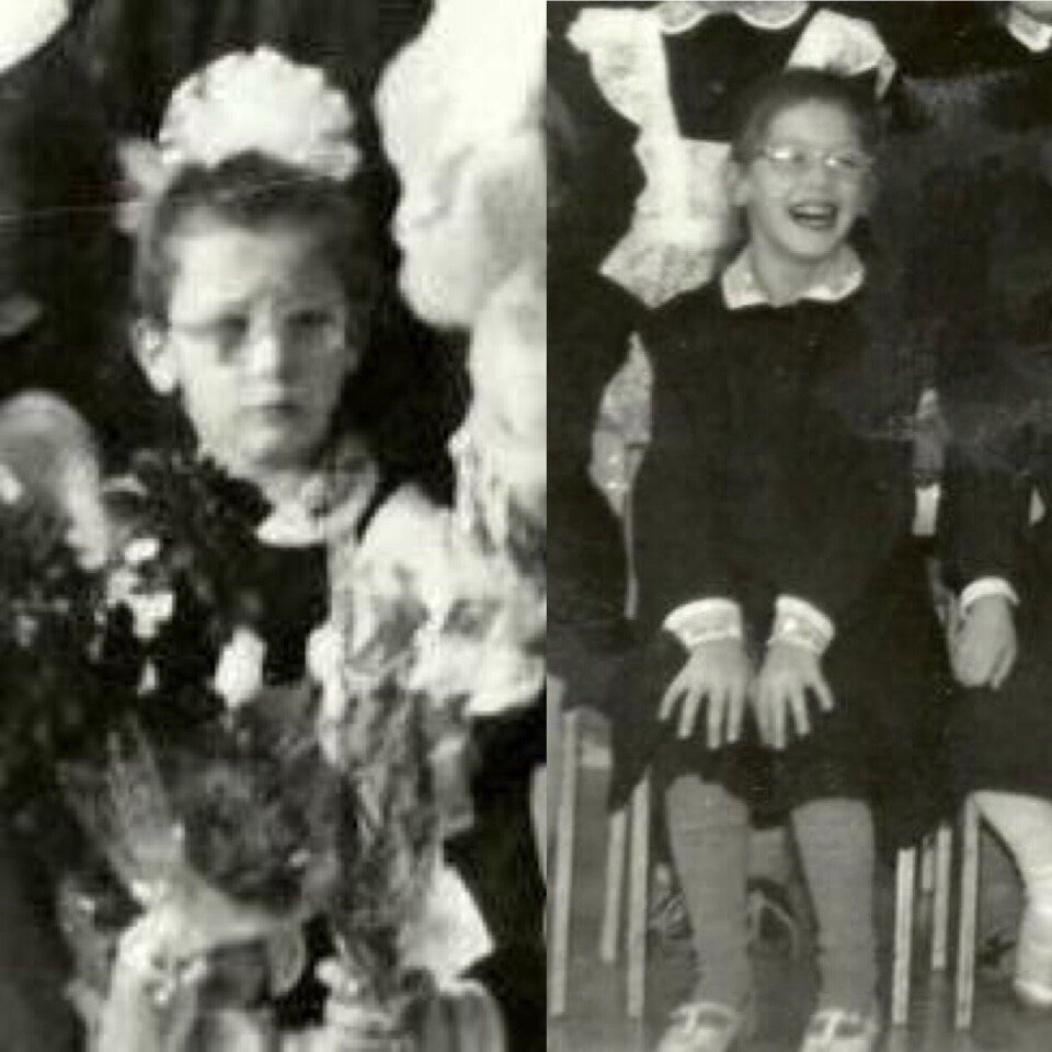 Я первоклашка. Форма парадная и будничная. Фотографии из моих личных архивов.