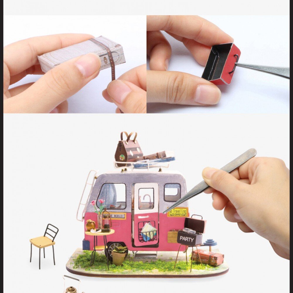 Процесс сборки конструктора Домик на колесах